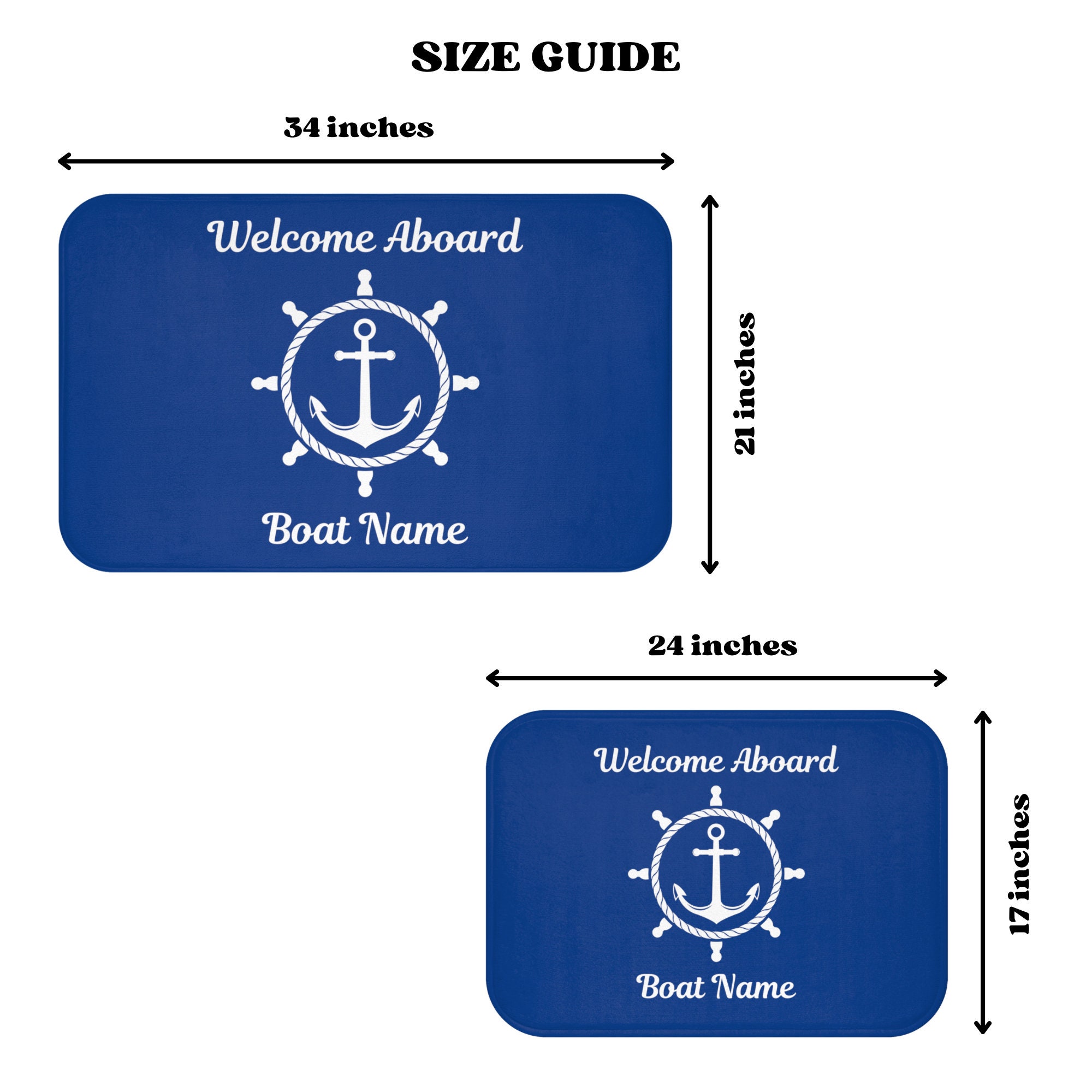 Personalized Boat Mat, Custom Boat Rug, Yacht Decor, Indoor