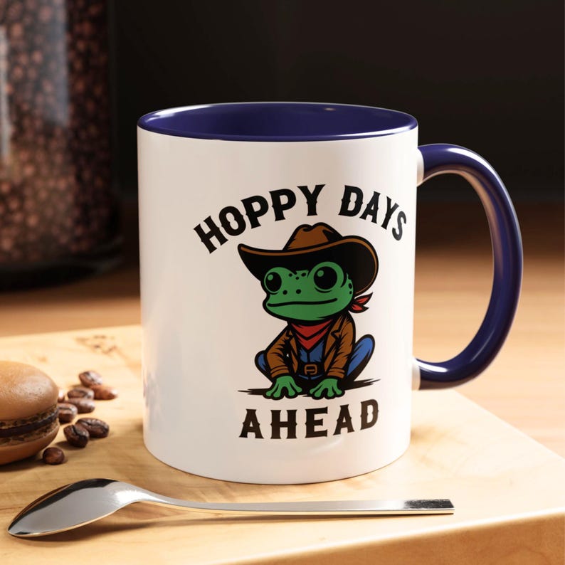 Western Frog Ceramic Mug Cute Toad Tea Cup Cowboy Frog Drinkware