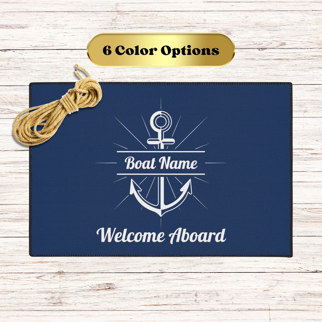 Personalized Boat Heavy Duty Mat Custom Yacht Rug Etsy