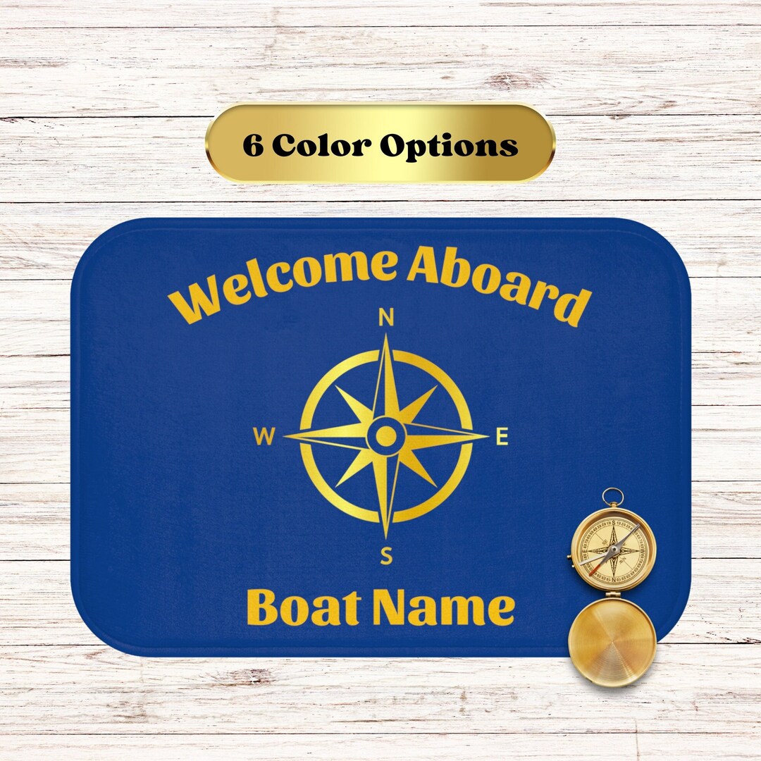 Personalized Boat Mat Custom Boat Rug Yacht Decor Indoor Etsy
