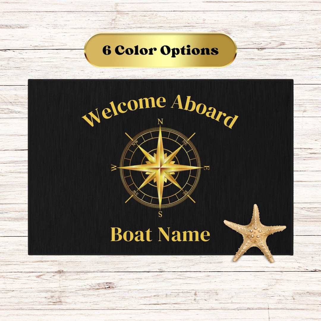 Boat Personalized Outdoor Rug, Custom Yacht Rugs, Nautical