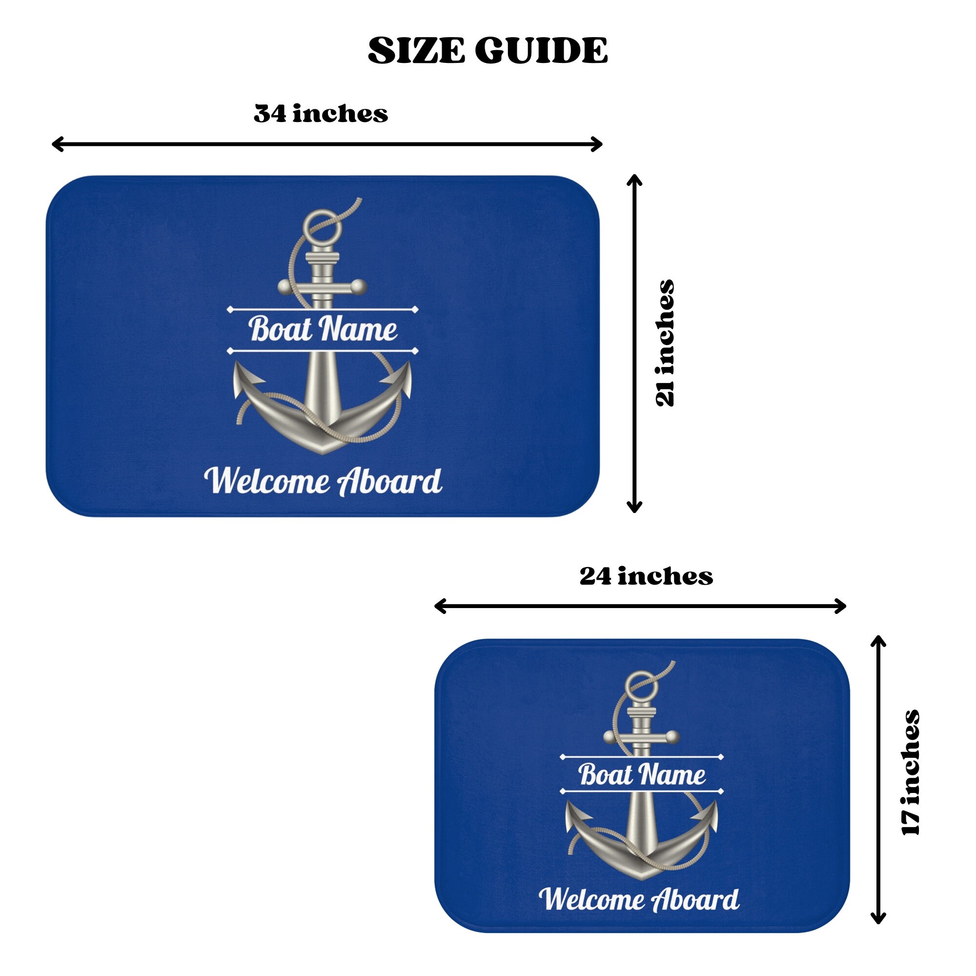 Personalized Boat Mat, Custom Boat Rug, Yacht Decor, Indoor