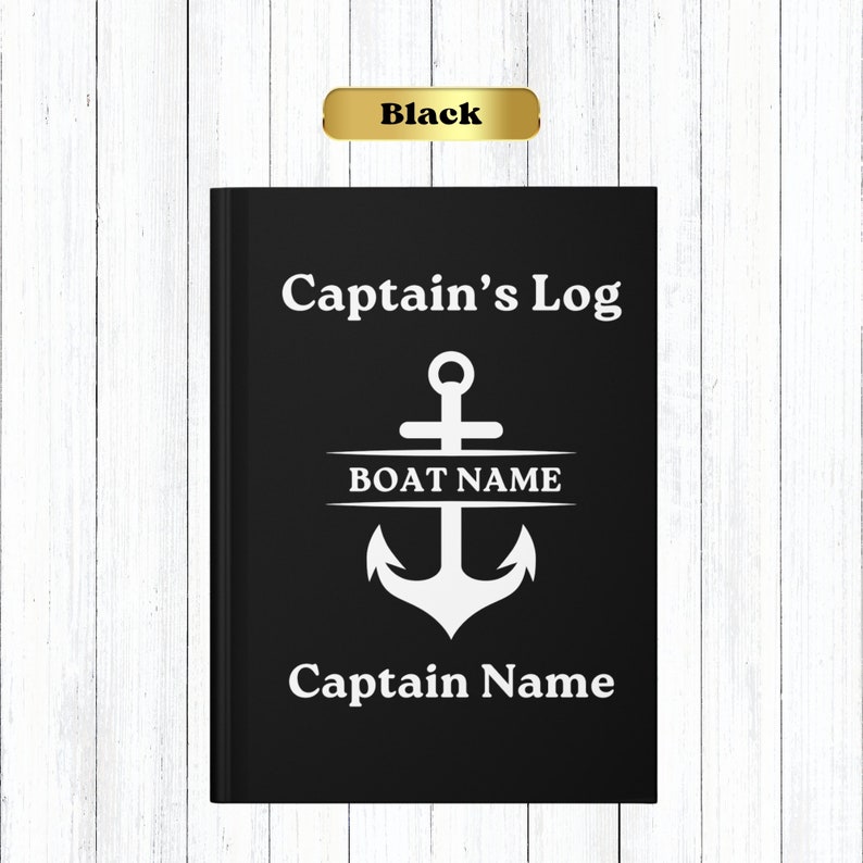 Captain Anchor Log Book, Boat Guest Books, Custom Journals, Boating