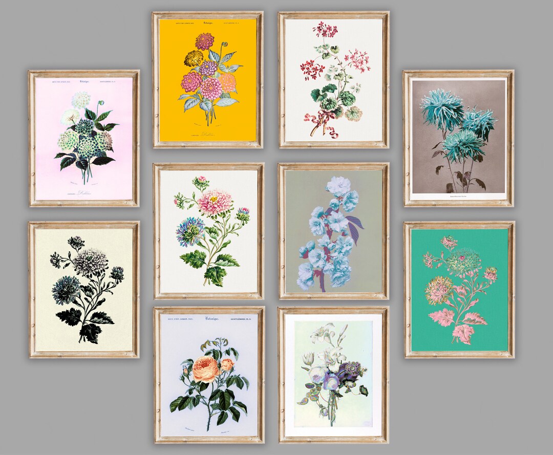 Vintage Botanical Prints, Flower Vintage Prints, Vintage Wall Art