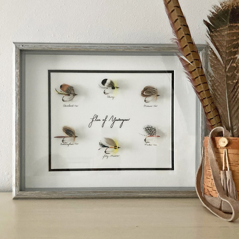 Flies Frame Fly Fishing Wall Art | Aged-gray Frame - Etsy