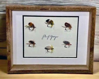 Fly Fishing Wall Art | Barn Wood Frame