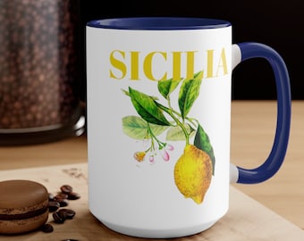 Sicilia Zitronenbecher, Sizilien-Liebhaber-Becher, Sizilien Italien Becher, sizilianische Andenken, sizilianische Geschenke, Limone Becher, Zitronenbaumbecher, Zitronengeschenke