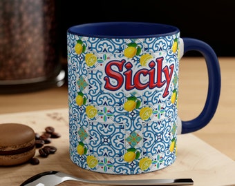 Genieße Sizilien mit jedem Schluck: Handgefertigte Tasse mit sizilianischem Flair 11 Unze