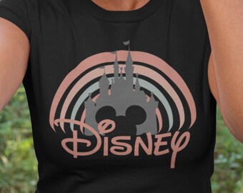Disney World Retro Shirt, Walt Disney Rainbow Shirt, Magic Kingdom Castle Shirt, Vintage Disney Castle Shirt, Disney Mickey Silhouette Shirt