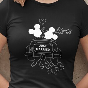 Just Married Disney Shirt, Disney Couple Shirt, Disneyland Wedding Gift, Bride and Groom Shirts, Honeymoon Disney Shirt, Disney Family Shirt
