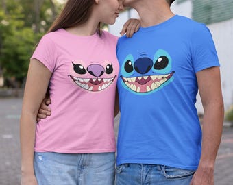 Stitch and Angel Shirt, Stitch Couple Shirt, Stitch and Angel Valentine Shirt, Disney Trip Shirt, Husband and Wife Shirt, Disney Vacation