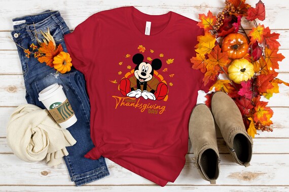 Mickey Thanksgiving Day Shirt, Disney Thanksgiving Shirt, Happy Christmas  Gift, Disney World or Disneyland T-shirt, Disney Autumn Fall Shirt