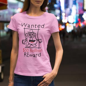 Camiseta de Toy Story, se busca recompensa de 50 mil millones de dólares, camiseta de Mr Potato Head, camiseta divertida para niños, Hollywood Studios, Andy Woody Buzz, camiseta de Toy Story imagen 6