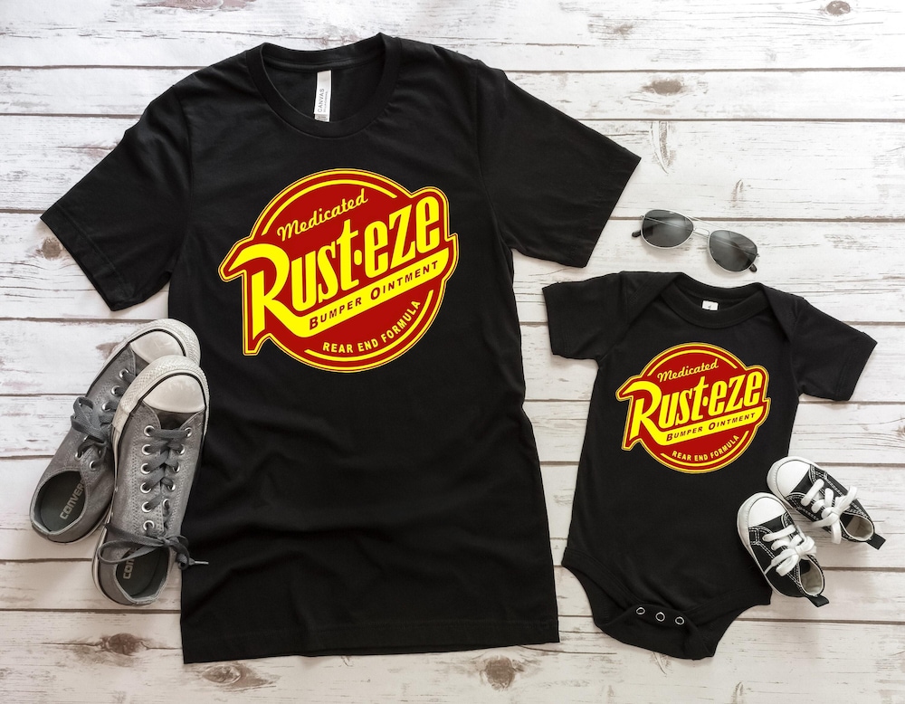Rust-Eze Shirts, Lighting Mcqueen Shirt, Disney Shirt, Disney Cars Shirt, Disney Pixar Shirt, Cars Land Shirt, Disney Race Car Shirts