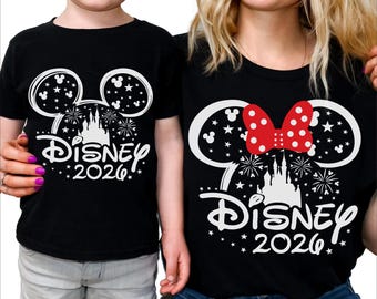 Mickey Minnie Ears Castle Tee, Disney 2026 Family Vacation Shirt, Custom Matching Group Trip T-shirts, Magical Disney Squad Outfits, Gifts