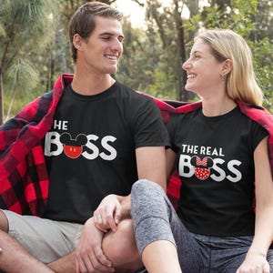 The Boss And The Real Boss Shirt, Mickey and Minnie Couples Shirt, Disney Matching Shirt, Disney Couple shirts, Family Matching Disney Tee