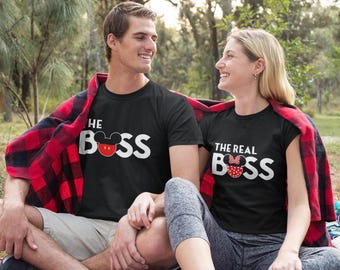 The Boss And The Real Boss Shirt, Mickey and Minnie Couples Shirt, Disney Matching Shirt, Disney Couple shirts, Family Matching Disney Tee