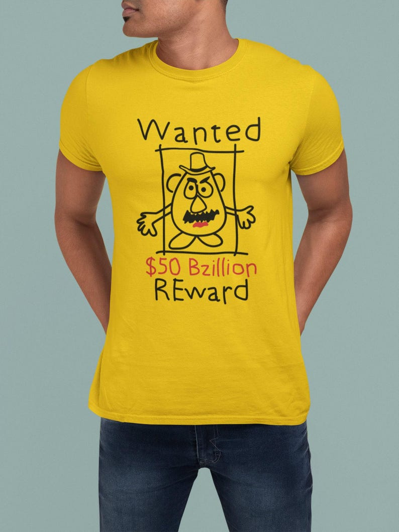 Camiseta de Toy Story, se busca recompensa de 50 mil millones de dólares, camiseta de Mr Potato Head, camiseta divertida para niños, Hollywood Studios, Andy Woody Buzz, camiseta de Toy Story imagen 5