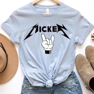 Chemise Mickey Rock and Roll, chemise Disney Heavy Metal, chemise drôle Disney, chemise Disney papa, chemise Mickey Mouse, chemise Epcot, fer à repasser Disney