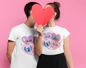 Valentines Day Lilo and Stitch Shirt, Stitch Valentine Tee, Valentines Day Gift , Lilo and Stitch, Disney Couple Shirt, Valentines Day Gift