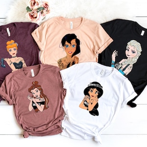 Disney Tattoo Rocker Princess Shirt, Disney Punk Princess Shirt, Tattoo Disney Princess Shirt, Disney Trip Shirt, Disney Vacation Shirts