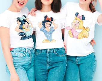 Matching Princess Mouse Ears Shirt, Snow White Shirt, Matching Disney Group Shirts, Belle, Mermaid, Jasmine, Aurora, Tiana, Cinderella Shirt
