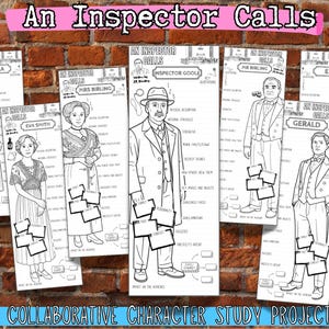 An Inspector Calls Character Maps Project — Printable Revision & Display Pack AND BONUS colouring quotes