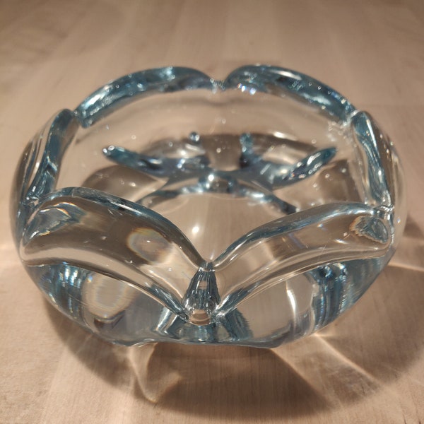 Vintage Glass Bowl Swedish Glassware by Orrefors, signed at bottom