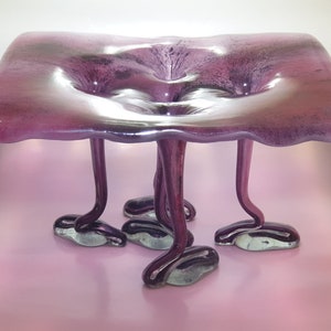 Lilac: an Exclusive One-of-a-Kind Glass Fine Art Centerpiece, Fused Glass Bowl