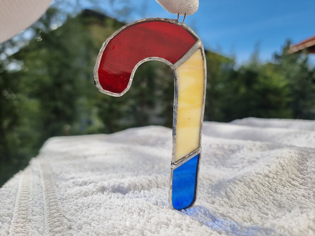 Candy Cane Stained Glass Christmas Ornaments Window Hanging Etsy
