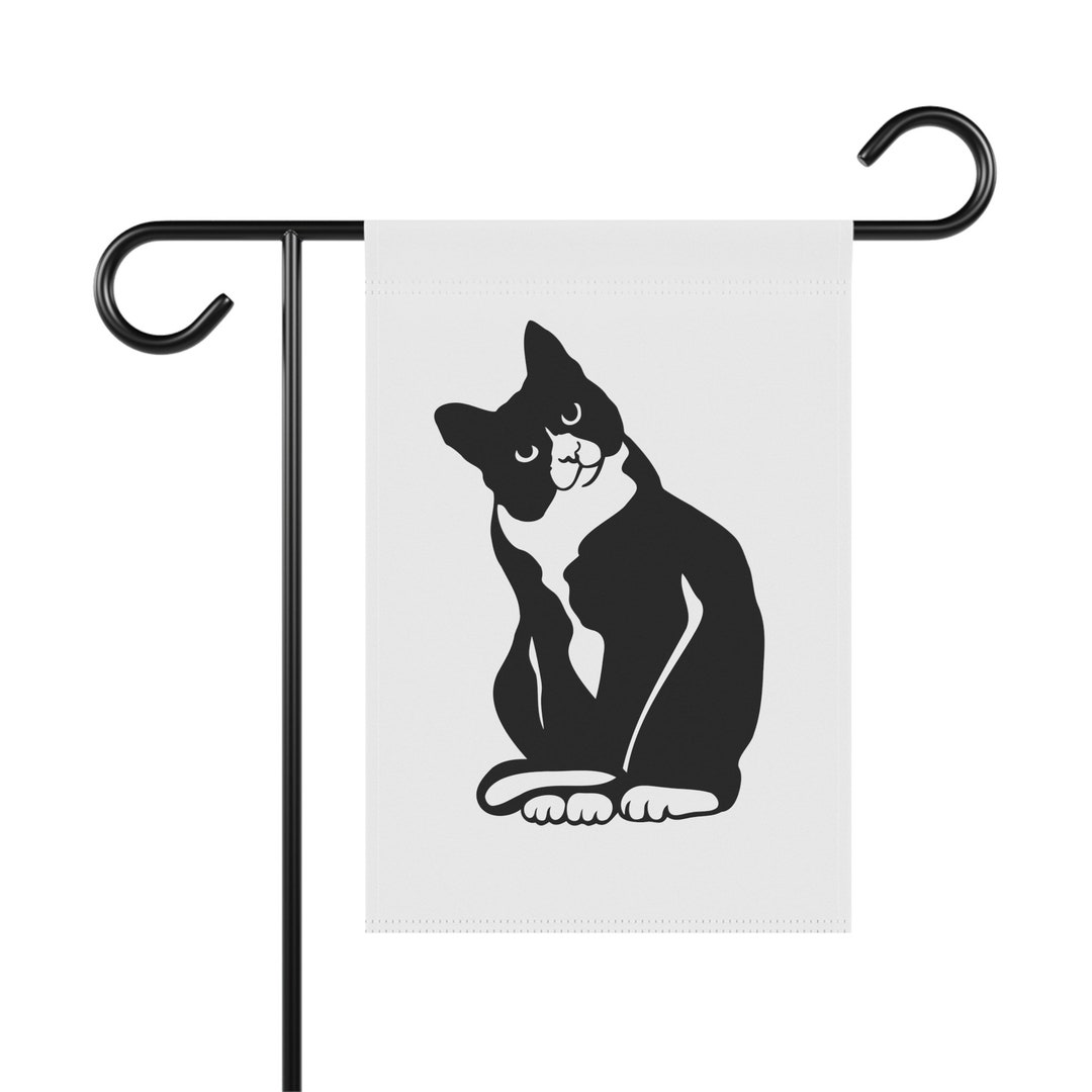Curious Tuxedo Cat Garden & House Banner Gift for Cat Lover Gift for