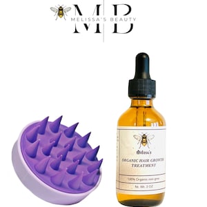 Haarwachstumsserum 100% biologisch, nicht gentechnikfest, vegan und ohne Tierversuche mit einem Haarmassagegerät für die Kopfhaut