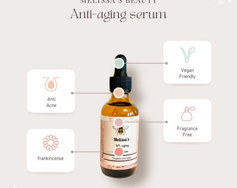 Anti-aging face serum 100% Organic, non-Gmo, vegan and cruelty free