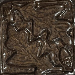 Oak leaf and acorn tile, Handmade ceramic tile, Pressed art tile, 4.5 x 4.5 ceramic tile, natured themed art tile, custom handmade tile