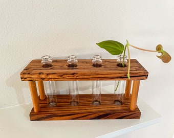 propagation station, propagation stand, plant propagation, wood plant stand, wood propagation station, office plants, plant lover gift