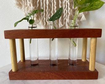 propagation station, propagation stand, plant propagation, wood plant stand, wood propagation station, office plants, plant lover gift