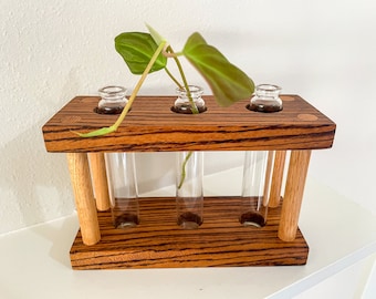 propagation station, propagation stand, plant propagation, wood plant stand, wood propagation station, office plants, plant lover gift
