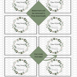 Christmas Wreath Gift Tags Printable, Christmas Gift Tag Download ...