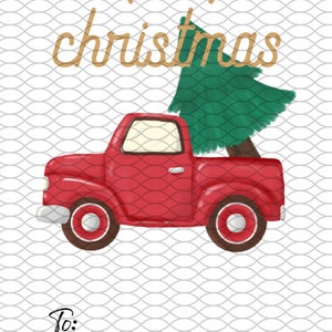 Red Truck Christmas Tree Gift Tags Printable, Christmas Gift Tag Download, Holiday Gift Tags ...