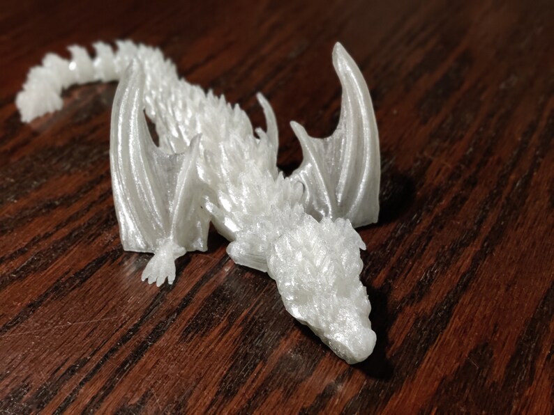 3D Printed Dragon Toys – 2 Pack Poseable 12 Inch Dragons With Heart Tails