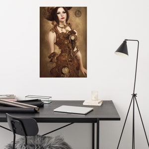 Steampunk Vintage Woman Art Poster