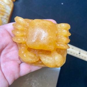 Yellow calcite octopus/yellow calcite crab/ yellow calcite scorpion/yellow calcite horse carvings/horse carving/crab carving/octopus carving