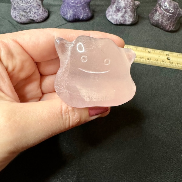 Rose quartz Ditto Carving, Pokemon
