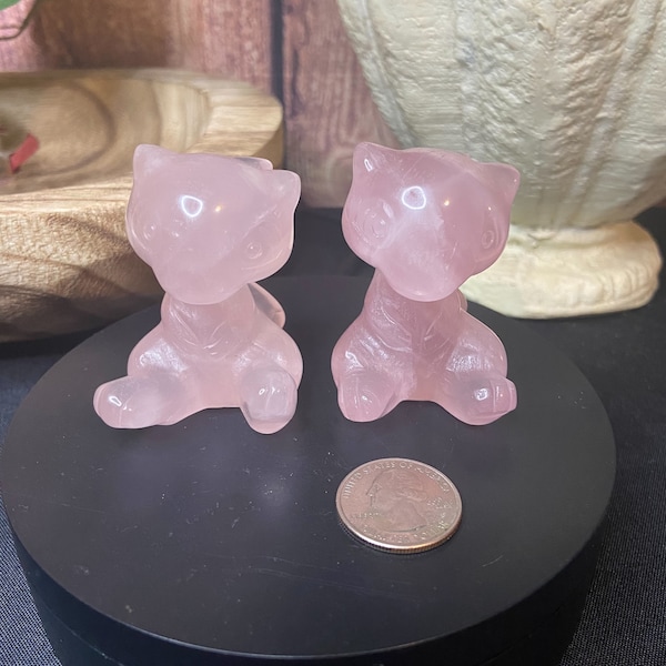 Rose Quartz Mew carving