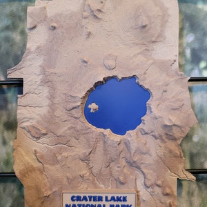 Crater Lake National Park 3D Topographic model, Wall or Desk Art & Decor, Mountain gifts, Volcano, National Park, 3D Print