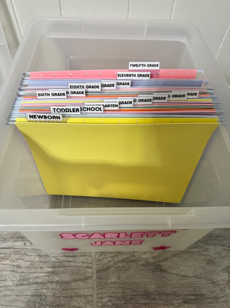 Kid File Box Kids' File Box Personalized | Milestone Box | Personalized School ...