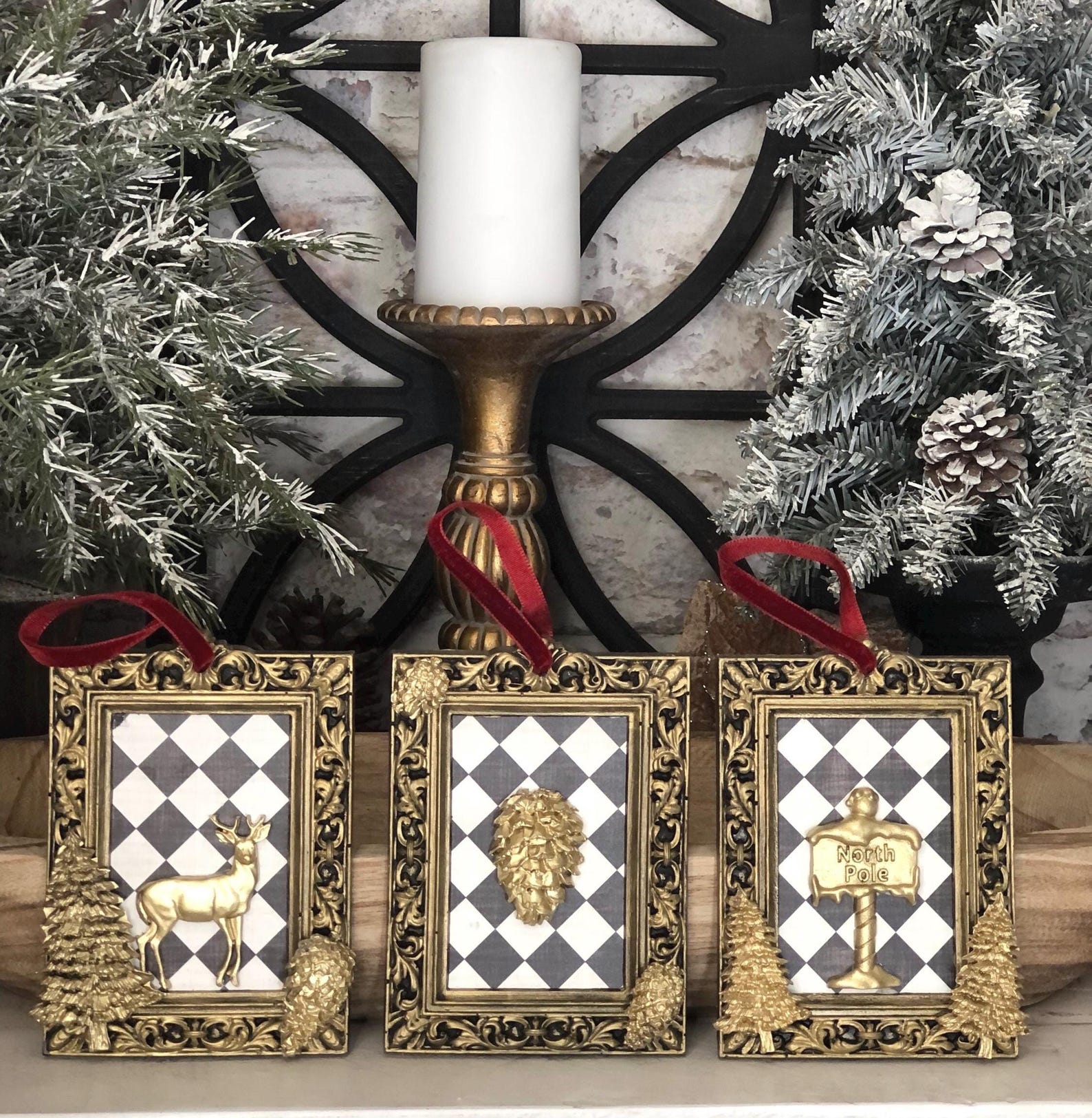 victorian-christmas-ornaments-set-handcrafted-french-country-decor-etsy