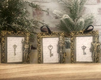 Set of 3 Old World Inspired Christmas Ornaments/French Country Nutcracker Ornaments / Victorian Ornaments/ Victorian Decor/Christmas Ornamen