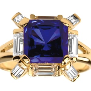Marilyn Monroe Replica Sapphire & CZ Gold Ring