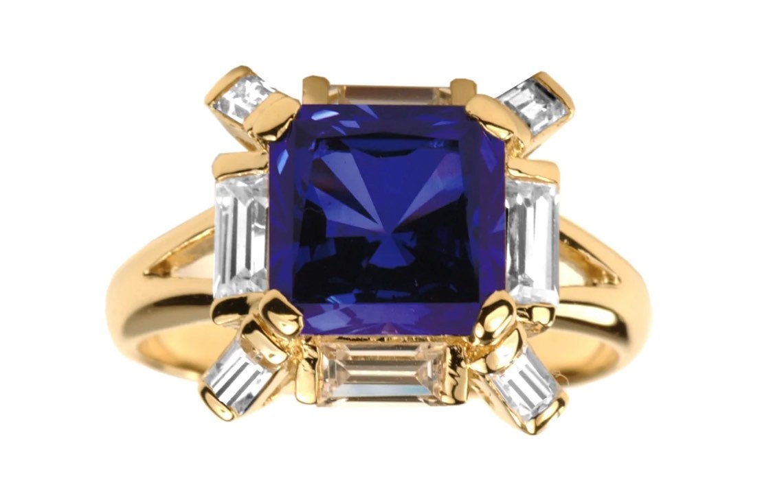 Marilyn Monroe Replica Sapphire CZ Gold Ring